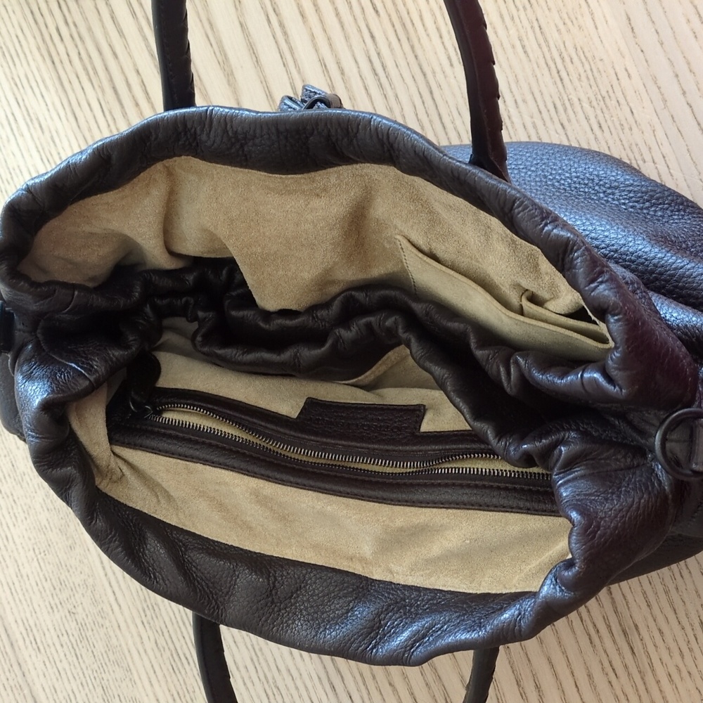 Bottega Veneta Dark Brown Intrecciato Satchel Leather Bag 👜 Purse Authentic - Picture 6 of 14